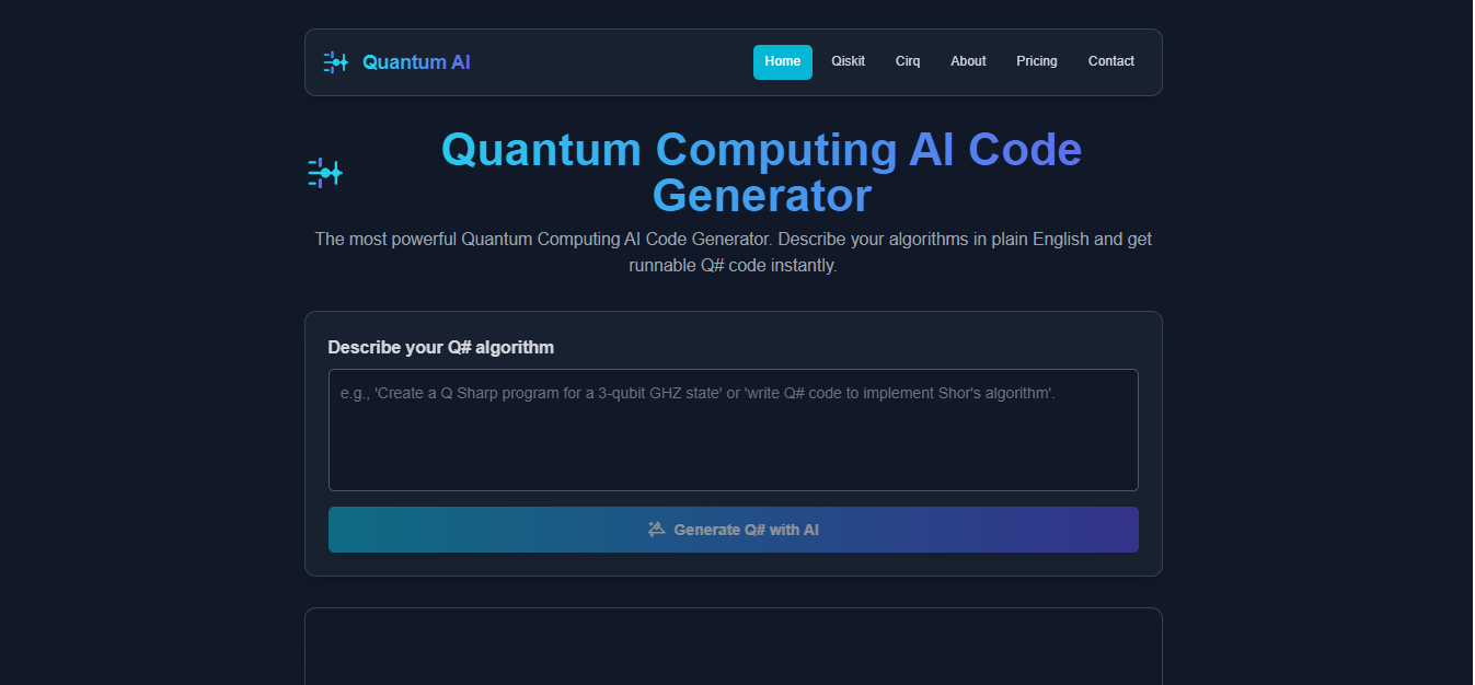 Qunatum Computer Code Quantum AI Solutions